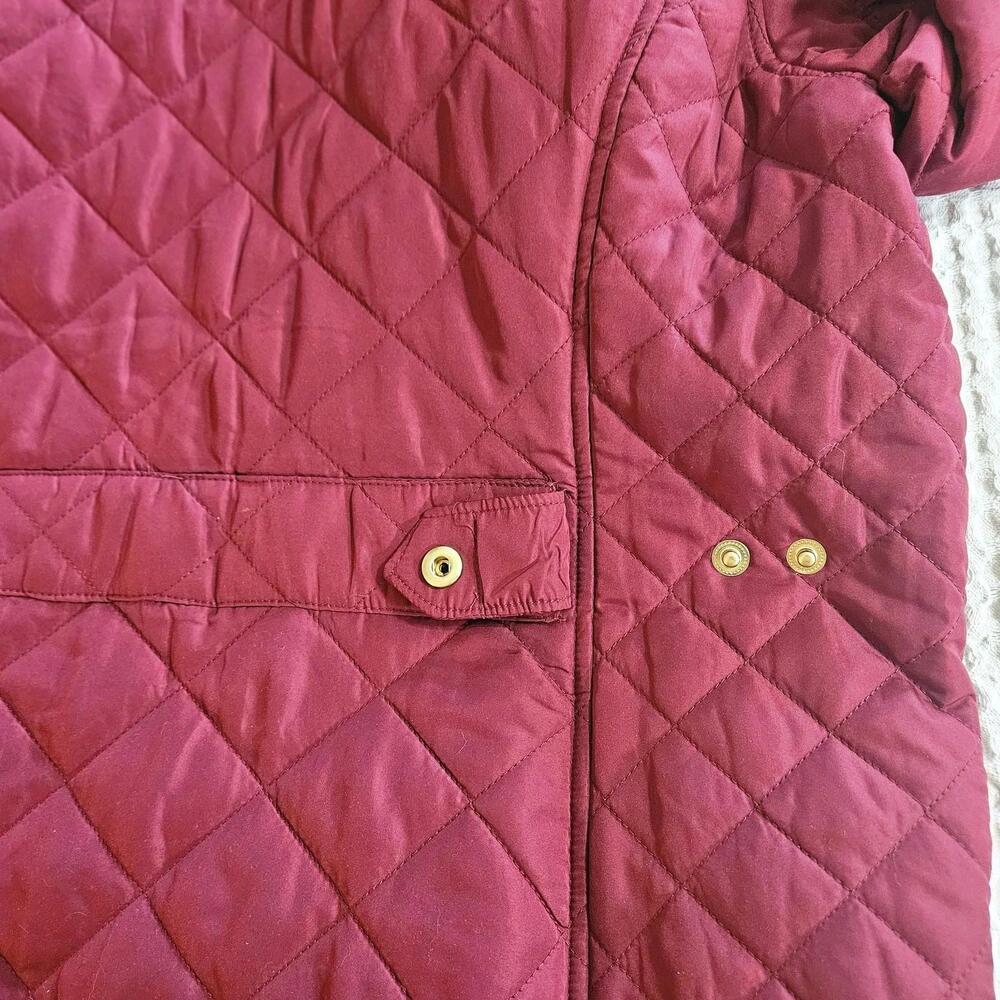 New Crown & Ivy Women's XXL Quilted Barn Jacket Icon Cranberry Crimson NWT - Picture 12 of 12